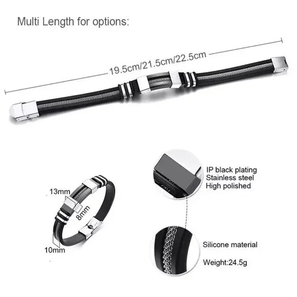 💎OS04 👫.Gorgeous Unisex Stainless Steel & Titanium Healing Bracelet - Picture 16 of 17